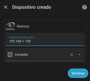 Asignar Glances a un área de ha